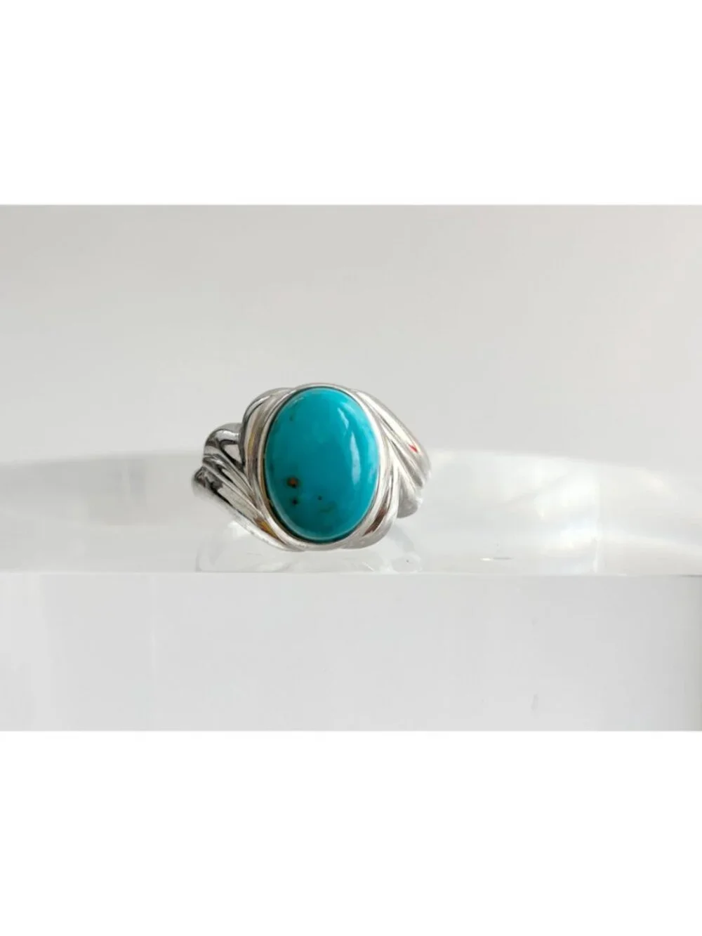 Sleeping Beauty Turquoise Stone Sterling Silver 925 Vintage Ring - sz 11.25